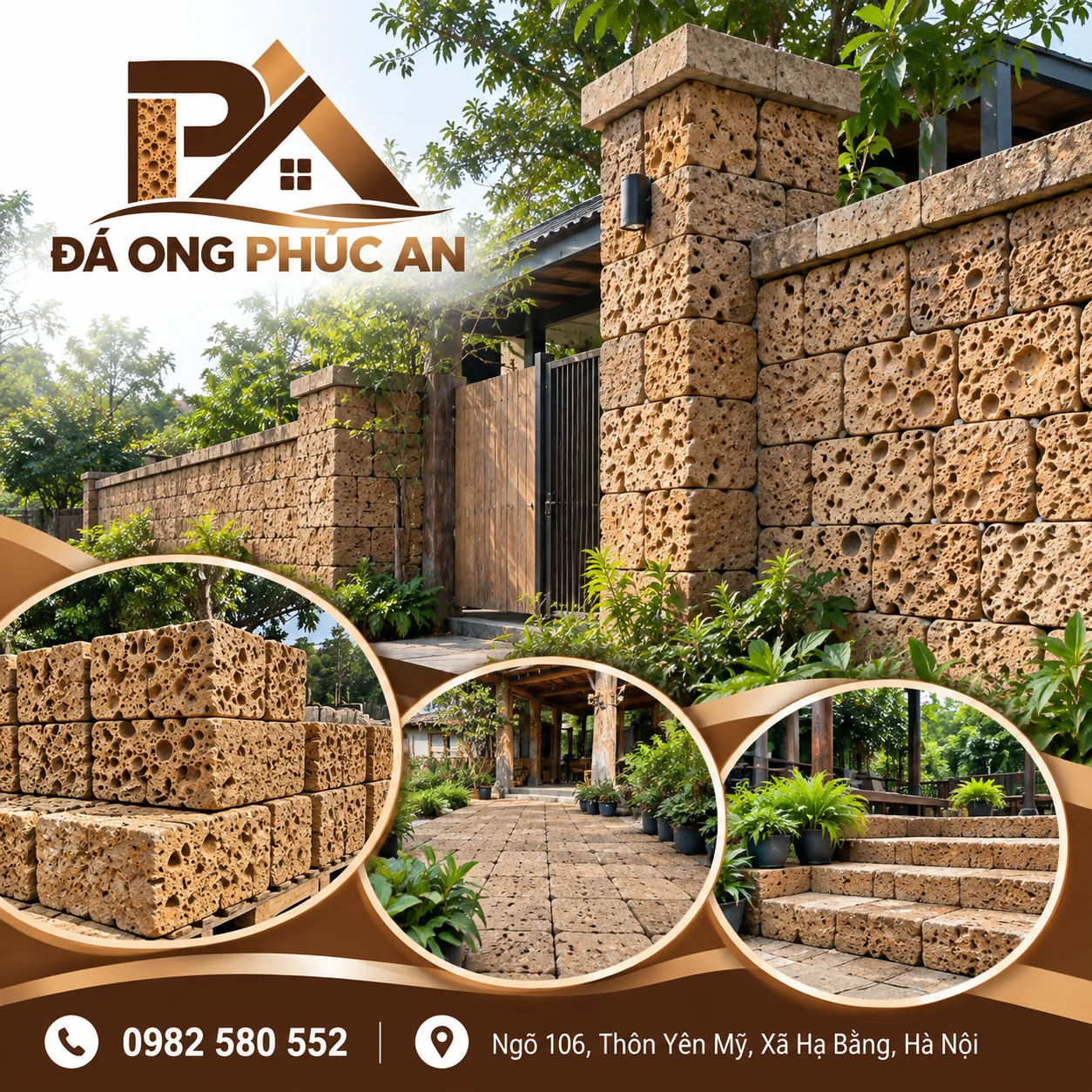 Đá Ong Phúc An – Tinh Hoa Nghệ Thuật Chế Tác & Thi Công Đá Tổ Ong
